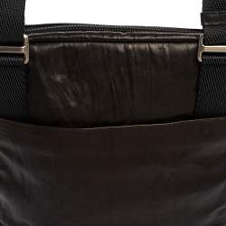 TUMI Black Leather Annapolis Zip Flap Messenger Bag