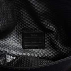 Pre Owned TUMI Black/Metallic Bronze Leather Alpha Bravo Luke Roll Top Backpack