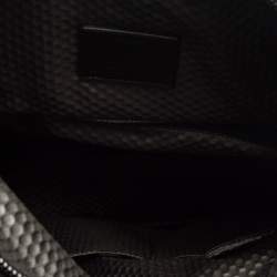 Pre Owned TUMI Black/Metallic Bronze Leather Alpha Bravo Luke Roll Top Backpack