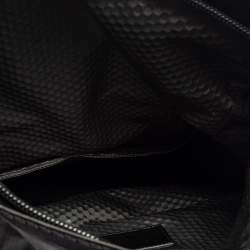 Pre Owned TUMI Black/Metallic Bronze Leather Alpha Bravo Luke Roll Top Backpack