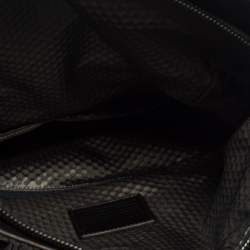 Pre Owned TUMI Black/Metallic Bronze Leather Alpha Bravo Luke Roll Top Backpack