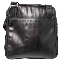 Tumi Black Leather Alpha Bravo Arnold Expandable Messenger Bag