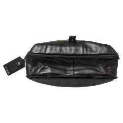 Tumi Black Leather Alpha Bravo Arnold Expandable Messenger Bag