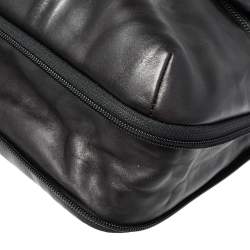 Tumi Black Leather Alpha Bravo Arnold Expandable Messenger Bag