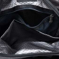 TUMI Metallic Black Leather Alpha Bravo Arnold Zip Flap Messenger Bag
