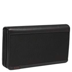 Pre Owned TUMI Black Nylon and Leather Zip Around Travel Wallet
