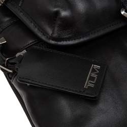 Pre Owned Tumi Black Leather Alpha Bravo Arnold Zip Messenger Bag