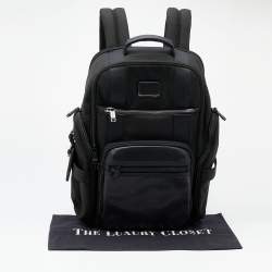 Tumi Black Nylon and Leather Alpha Bravo Sheppard Deluxe Brief Backpack