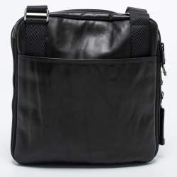 Tumi Black Leather Alpha Bravo Arnold Zip Flap Expandable Messenger Bag