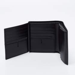 Pre Owned Tumi Black Leather Global Vertical Flip Coin Wallet