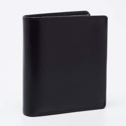 Pre Owned Tumi Black Leather Global Vertical Flip Coin Wallet