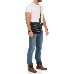Tumi Dark Brown/Black Leather Alpha Bravo Barstow Messenger Bag