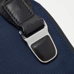 Pre Owned TUMI Navy Blue/Black Nylon and Leather Arrive Owen Crossbody Bag