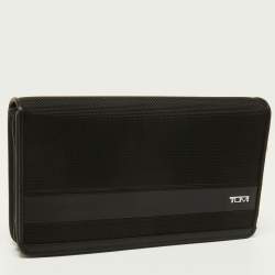 Tumi Black Nylon and Leather Travel Zip Around Wallet