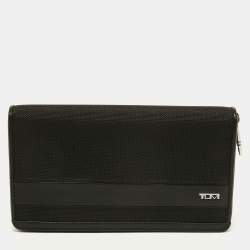 Tumi Black Nylon and Leather Travel Zip Around Wallet