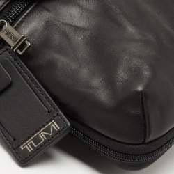 Tumi Black Leather Alpha Bravo Arnold Zip Flap Expandable Messenger Bag