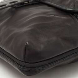 Tumi Black Leather Alpha Bravo Arnold Zip Flap Expandable Messenger Bag