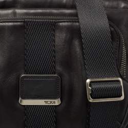 Tumi Black Leather Alpha Bravo Arnold Zip Flap Expandable Messenger Bag