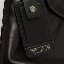 Tumi Black Leather Alpha Bravo Arnold Zip Flap Expandable Messenger Bag