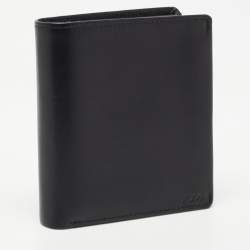 Pre Owned Tumi Black Leather Global Vertical Flip Coin Wallet