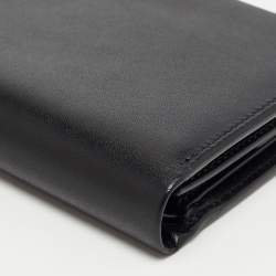 Pre Owned Tumi Black Leather Global Vertical Flip Coin Wallet