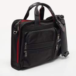 Tumi Black Nylon Alpha T-Pass Expandable Laptop Briefcase