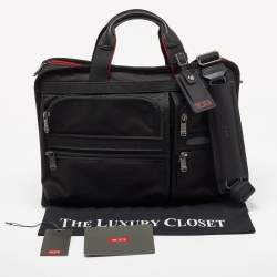 Tumi Black Nylon Alpha T-Pass Expandable Laptop Briefcase