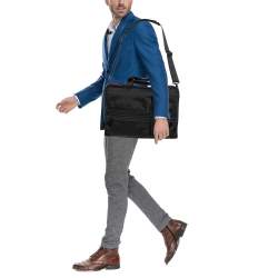 Tumi Black Nylon Alpha T-Pass Expandable Laptop Briefcase
