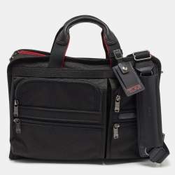 Tumi Black Nylon Alpha T-Pass Expandable Laptop Briefcase