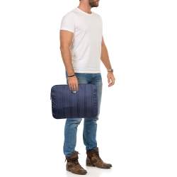 TUMI Navy Blue Stripe Nylon Laptop Sleeve 