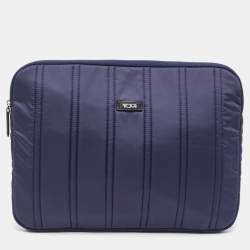 TUMI Navy Blue Stripe Nylon Laptop Sleeve 