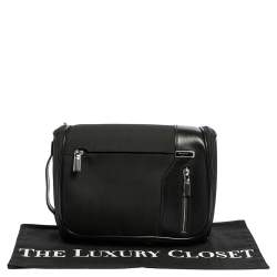 Pre Owned TUMI Black Nylon and Leather Hanging Travel Kit Wash Bag