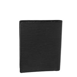 Pre Owned Tumi Black Textured Leather Passport Case
