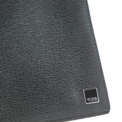 Pre Owned Tumi Black Textured Leather Passport Case