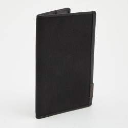 Pre Owned Tumi Black Nylon and Leather Bifold Passport Holder