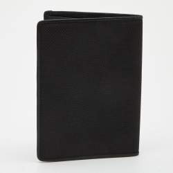 Pre Owned Tumi Black Nylon and Leather Bifold Passport Holder