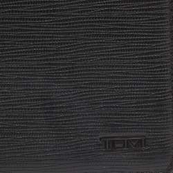 Tumi Black Leather Zip Around Clutch Organizer