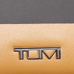 Tumi Black/Brown Leather Logo Card Holder