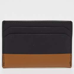 Tumi Black/Brown Leather Logo Card Holder