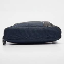 Pre Owned TUMI Blue/Black Nylon and Leather Arrive Olten Messenger Bag 