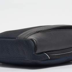 Pre Owned TUMI Blue/Black Nylon and Leather Arrive Olten Messenger Bag 