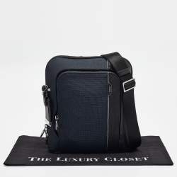Pre Owned TUMI Blue/Black Nylon and Leather Arrive Olten Messenger Bag 