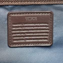 TUMI Grey/Brown Coated Canvas and Leather Alpha 2 Slim Deluxe Portfolio Bag