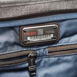 TUMI Grey/Brown Coated Canvas and Leather Alpha 2 Slim Deluxe Portfolio Bag