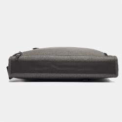TUMI Grey/Brown Coated Canvas and Leather Alpha 2 Slim Deluxe Portfolio Bag