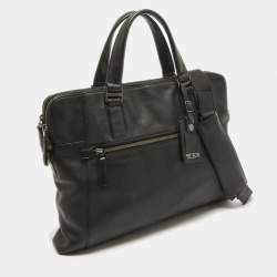 Pre Owned TUMI Black Leather Beacon Hill Slim Briefcase Bag