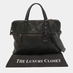 Pre Owned TUMI Black Leather Beacon Hill Slim Briefcase Bag