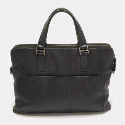 Pre Owned TUMI Black Leather Beacon Hill Slim Briefcase Bag