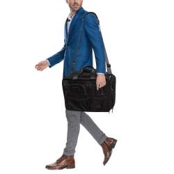 TUMI Black Nylon Alpha Organizer Portfolio Brief Bag