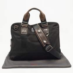 Pre Owned TUMI Black Balistic Nylon Leather Laptop Bag